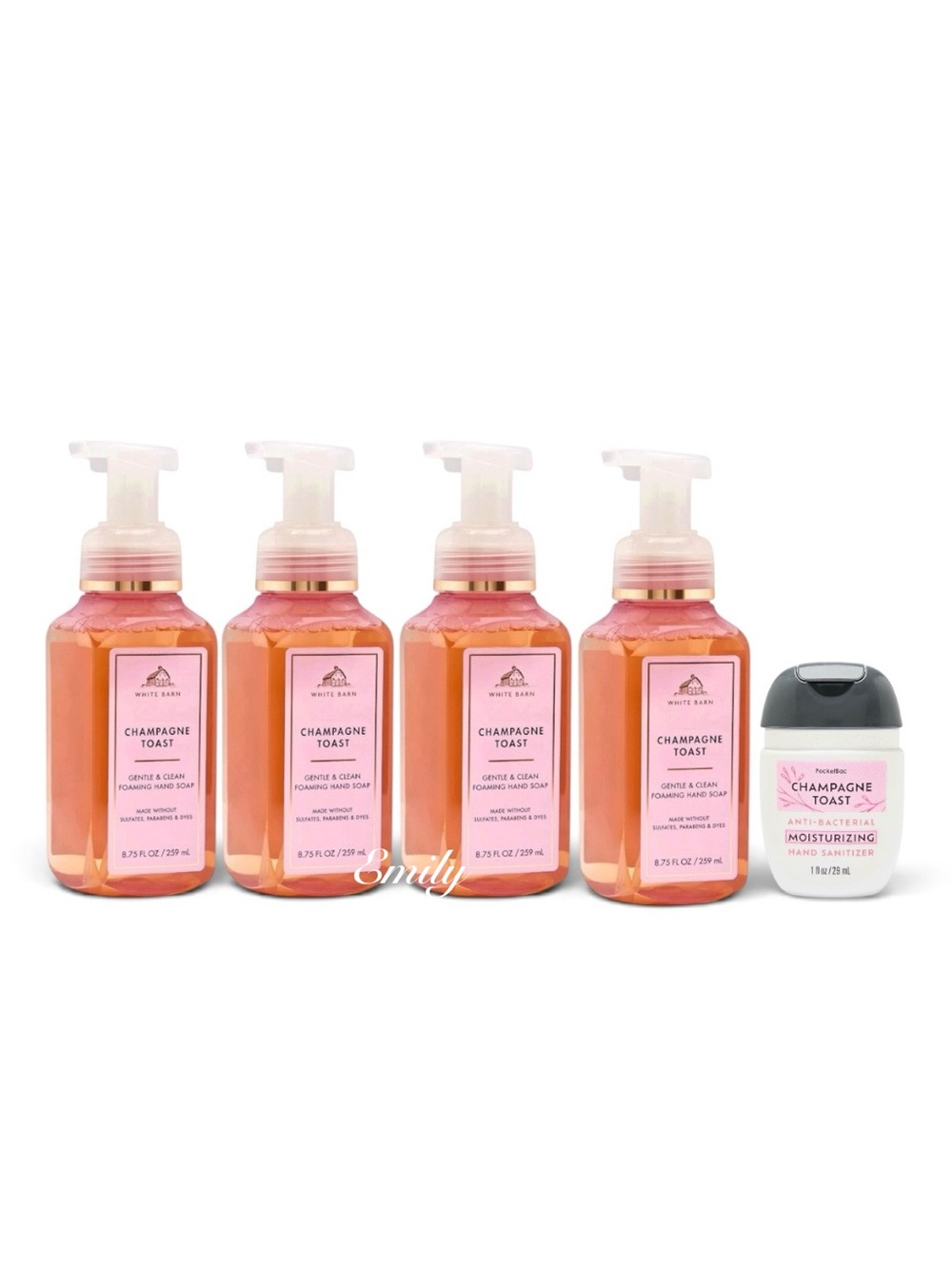 4X Bath & Body Works CHAMPAGNE TOAST Foaming Hand Soap 8.75 fl oz Set Bundle